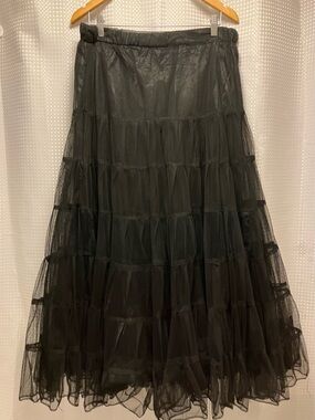 Vintage Y2K Black Raven Goth Festival Skirt OS